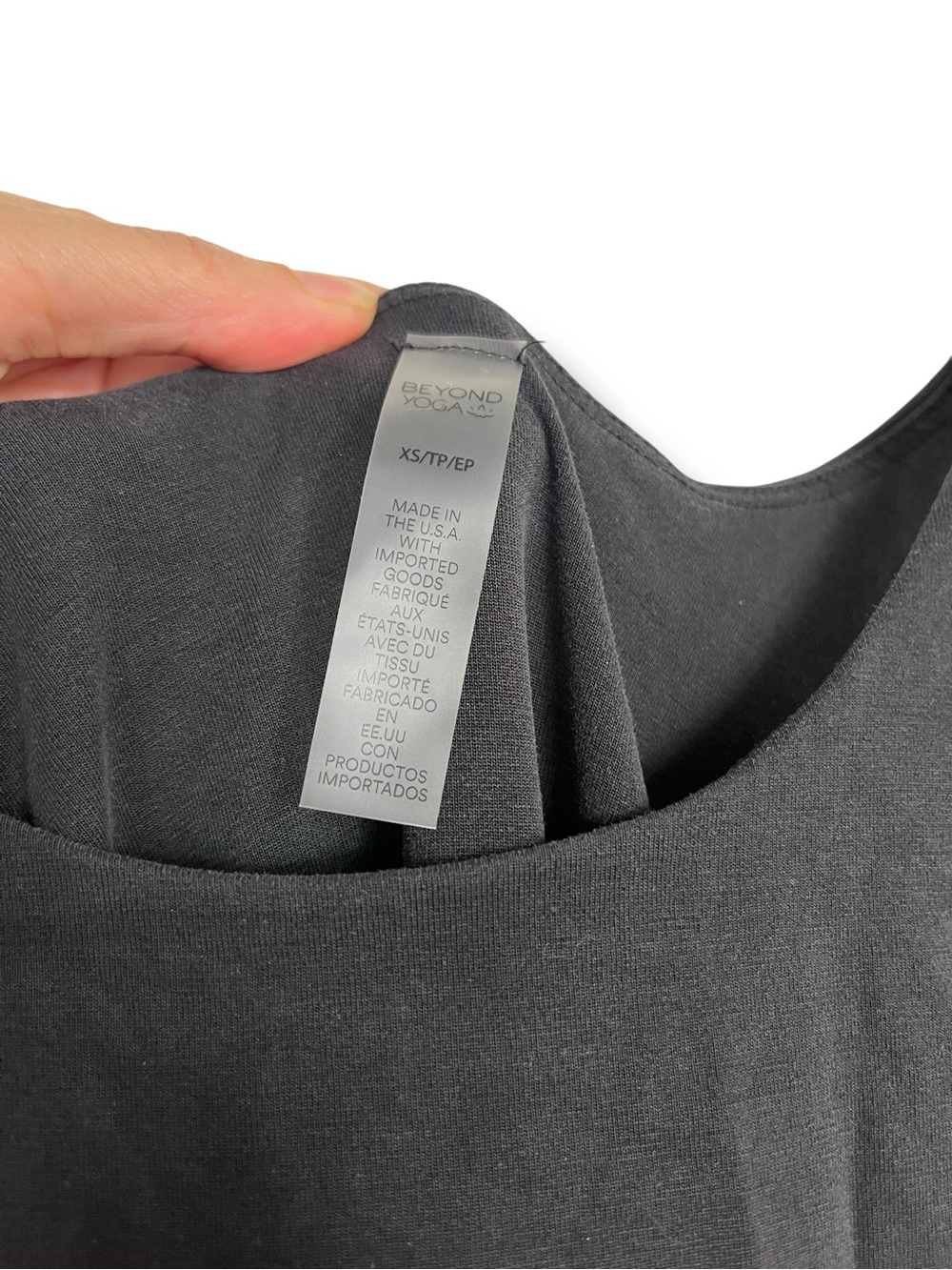 Beyond Yoga Intrigue Black Wrap Midi Dress  Small Minimalist Travel USA Made - Picture 10 of 12